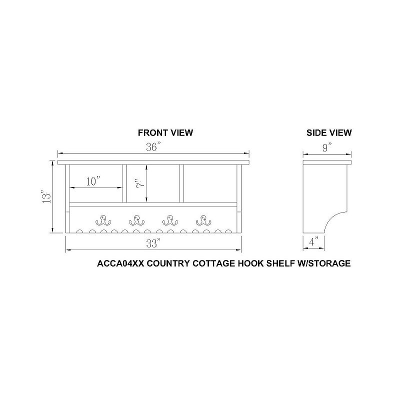 Alaterre Furniture Country Cottage Distressed Wall Shelf and Bench 2-piece Set