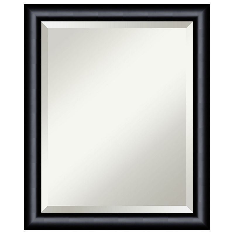 Steinway Black Scoop Beveled Wood Bathroom Wall Mirror