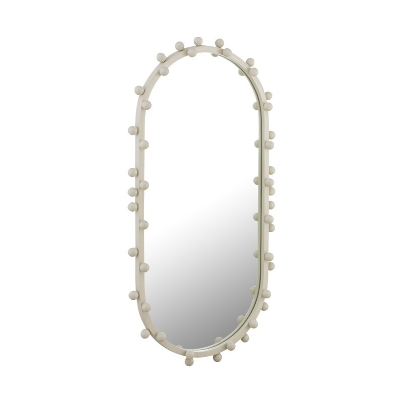 Bubbles Ivory Large Oval Wall Mirror   N/A