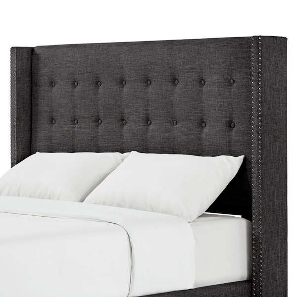 Melina Linen Tufted Wingback Headboard by iNSPIRE Q Bold - - 27674968