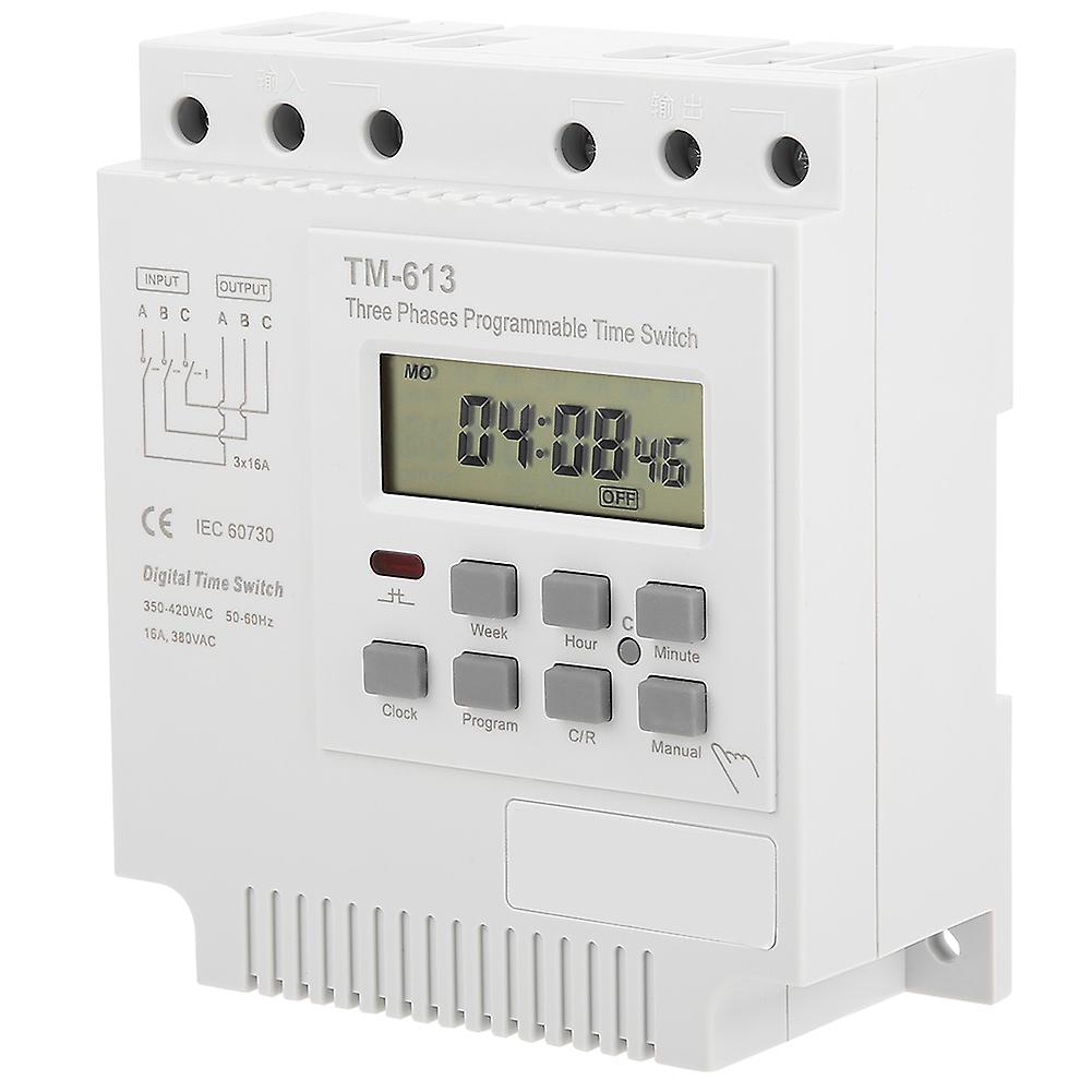 Tm-613 380v 16a Three Phases Smart Digital Weekly Programmable Control Relay Power Timer Switch