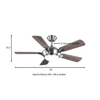Home Decorators Collection Chelton 46 in. White Color Changing Integrated LED Brushed Nickel Ceiling Fan with Light Kit and Remote Control 59246