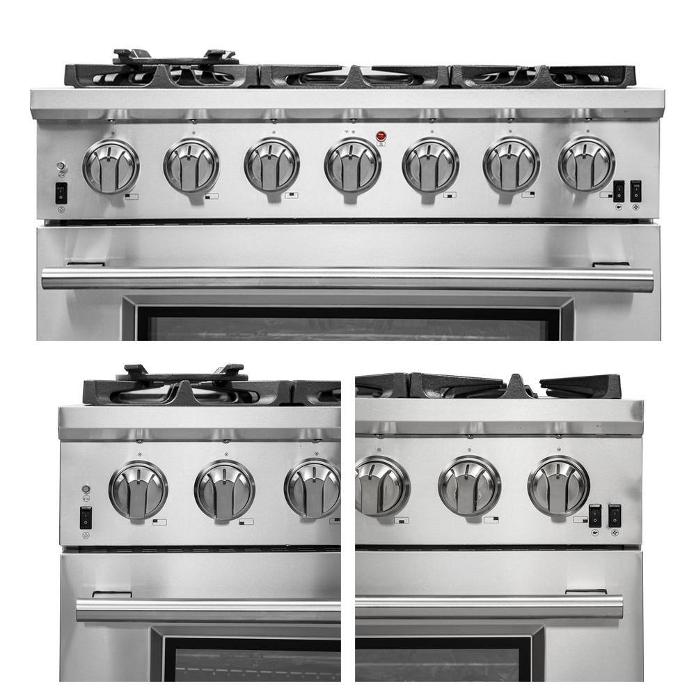 Forno Capriasca 36 in. 5.36 cu. ft. Gas Range with 6 Gas Burners Oven in Stainless Steel FFSGS6260-36