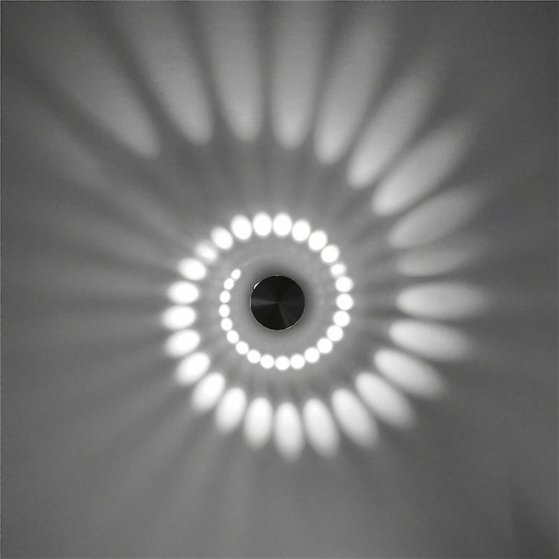 led modern indoor home wall light Creative aluminum spiral light circular corridor corridor background wall decorative light（White light）