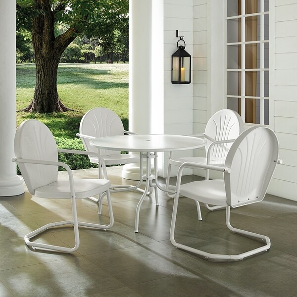 Crosley Griffith White Metal 5piece Outdoor Dining Set