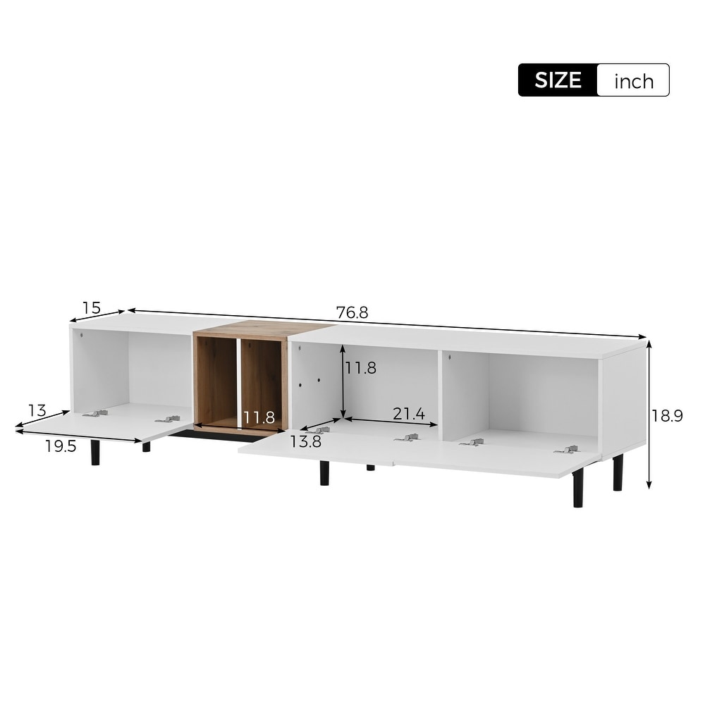 Modern TV Stand TV Console with Storage Cabinets for TVs up to 80\