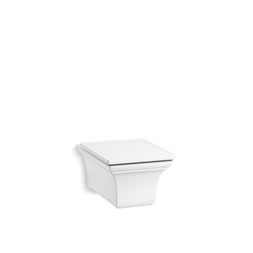 KOHLER Memoirs Wall-Hung 1-Piece 0.8 or 1.6 GPF Dual Flush Elongated Toilet in White K-6918-0