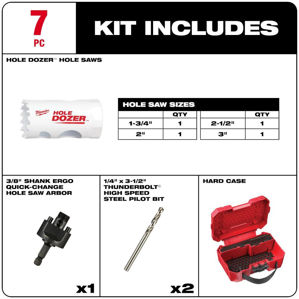 MW SHOCKWAVE Impact Duty Alloy Steel Screw Driver Bit Set  Hole Dozer Bi-Metal Hole Saw Set (77-Piece) 48-32-5151-49-22-4038