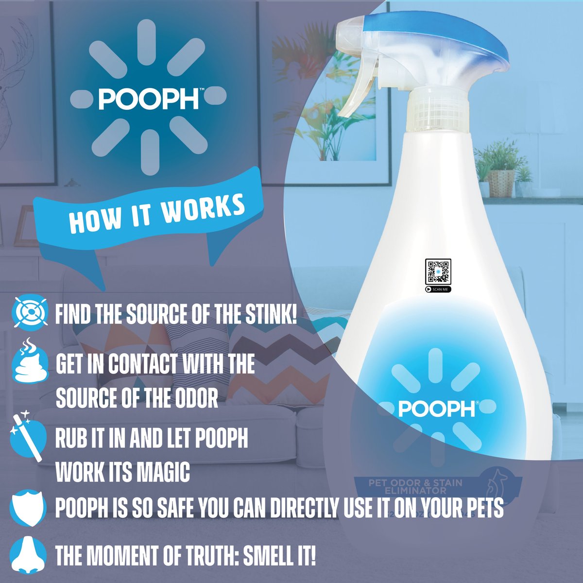 POOPH Cat and Dog Odor and Stain Eliminator