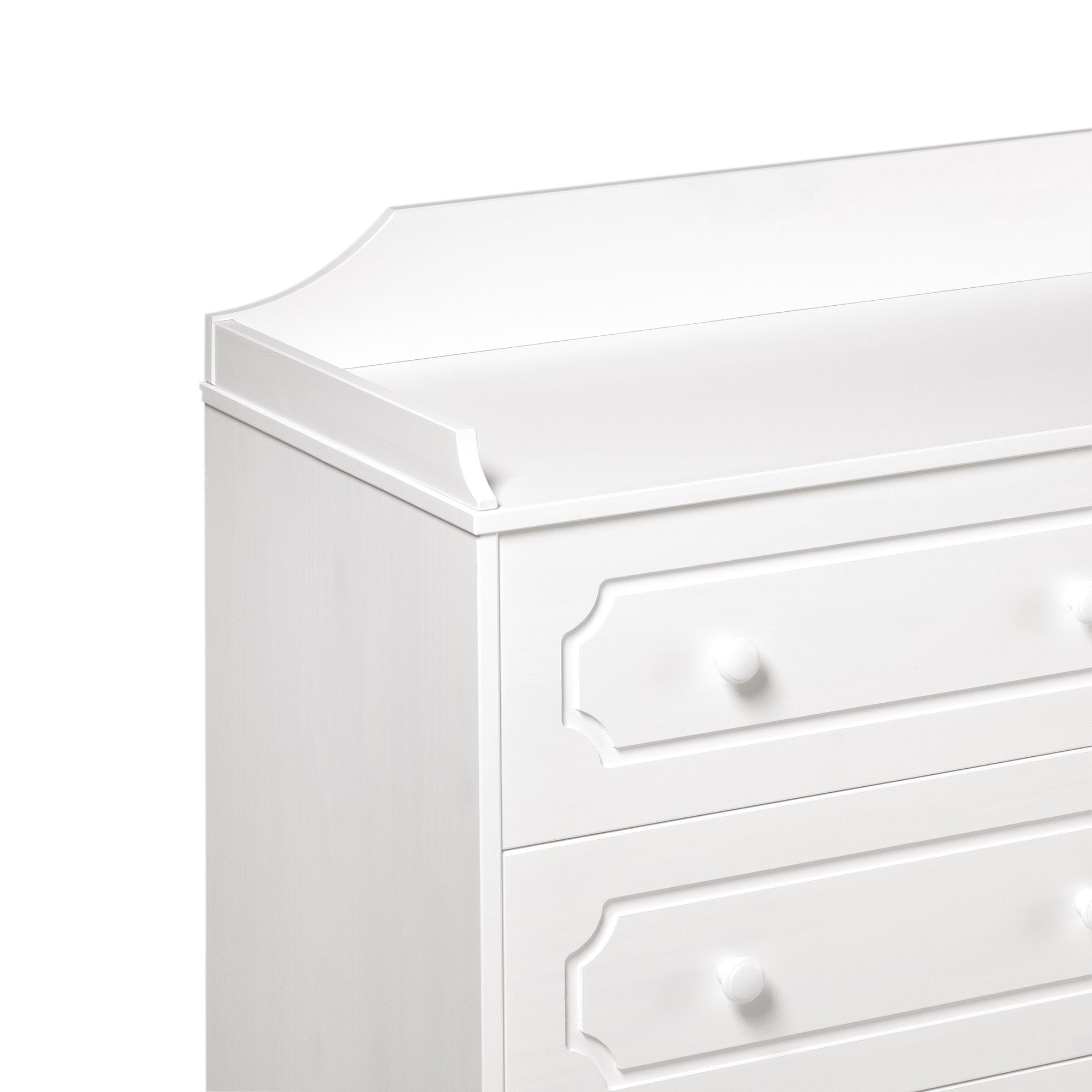 Manor Park Classic Gallery-Top Beveled 6-Drawer Dresser, White