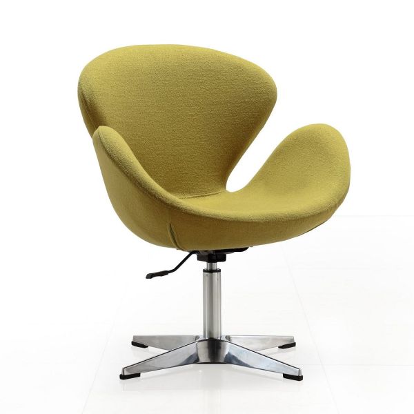 Raspberry Adjustable Swivel Chair in Green and Polished Chrome