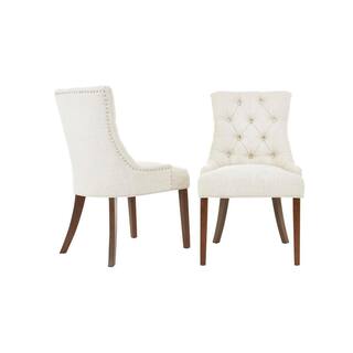 StyleWell Bakerford Biscuit Beige Upholstered Dining Chair with Tufted Back (Set of 2) Nutton - D WB