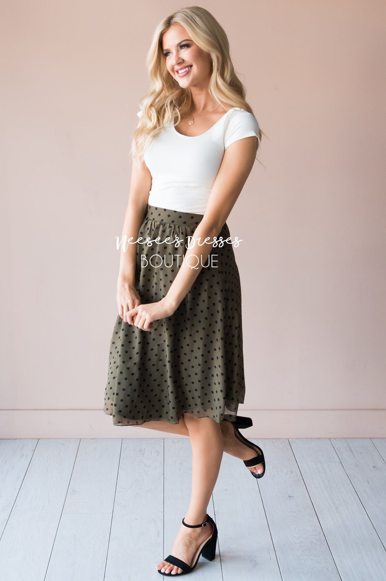 Pretty in Dots Modest Skirt