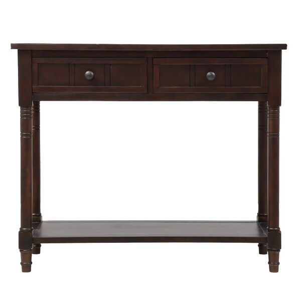 Nestfair Console Table with Drawers and Bottom Shelf