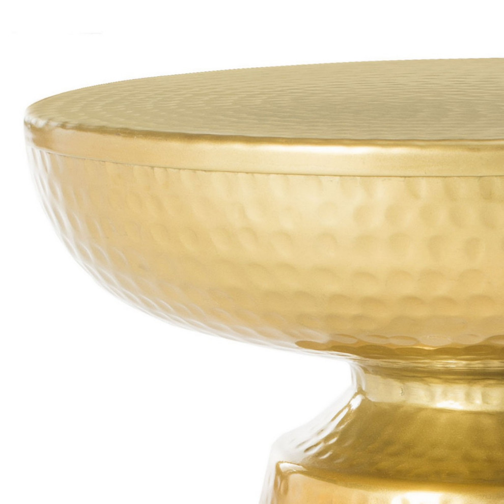 Ollie Drum Side Table Gold   Contemporary   Side Tables And End Tables   by AED Luxury Home Decor  Houzz