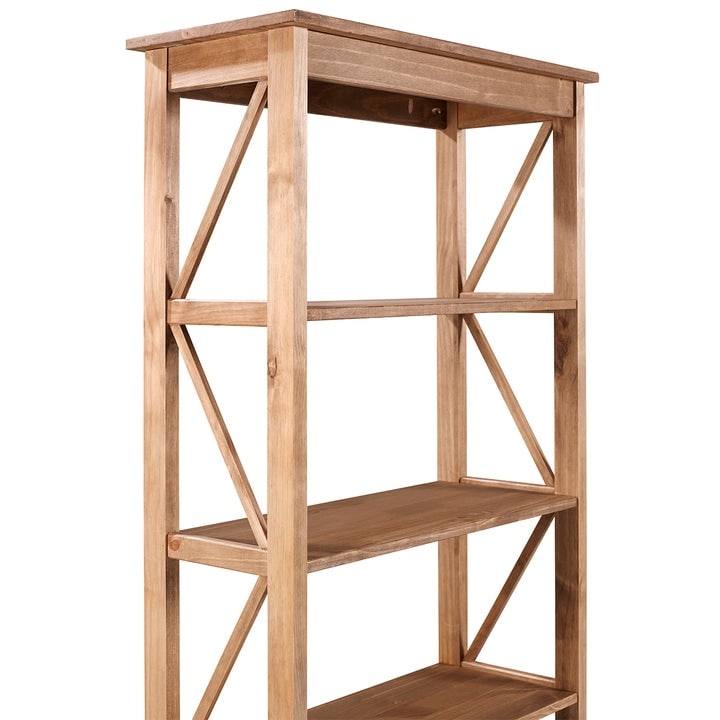 Wood Shelf Unit 5 Tier Corona Gray  Furniture Dash