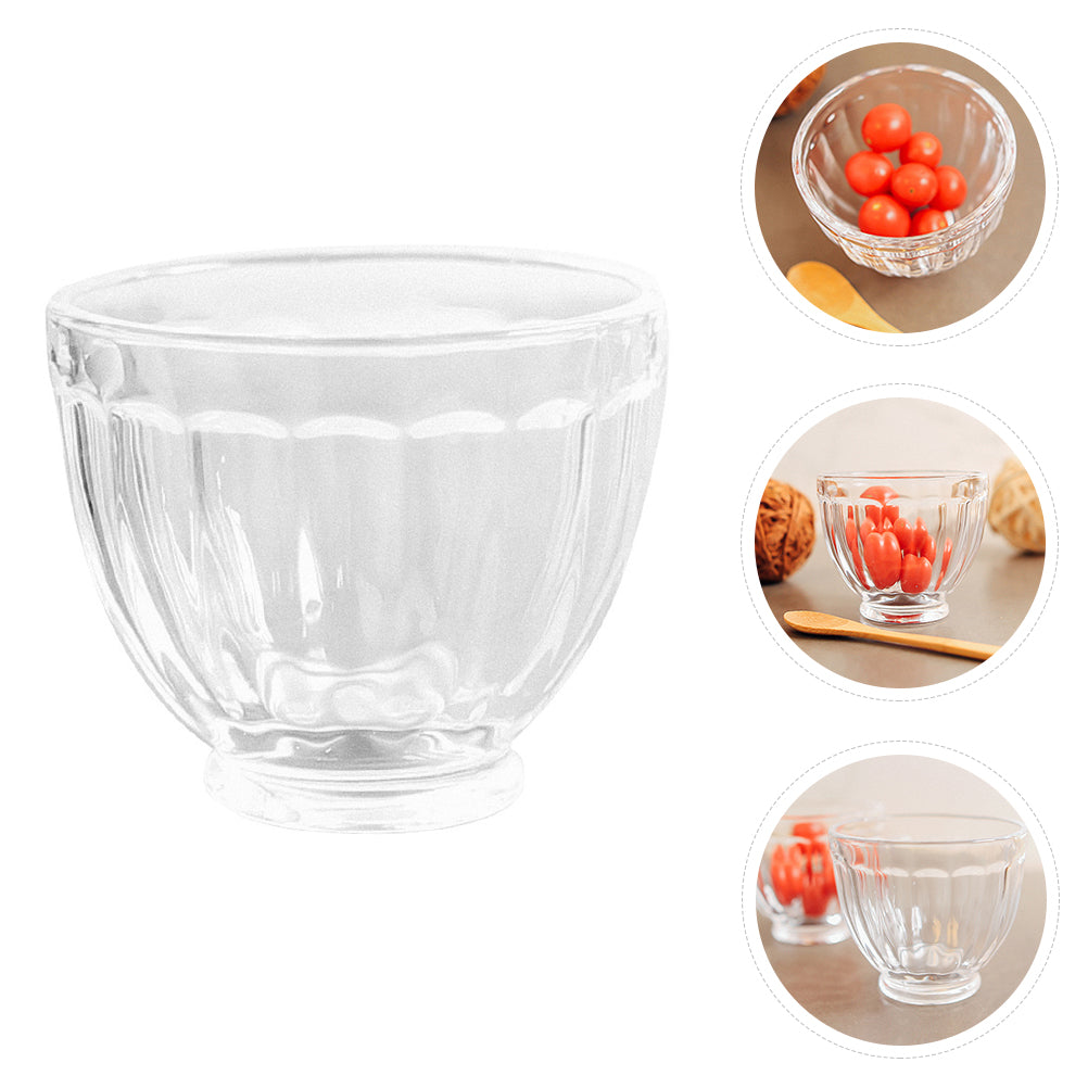 1Pc Glass Dessert Bowl Home Decorative Glass Bowl Creative Fruit Pudding Bowl