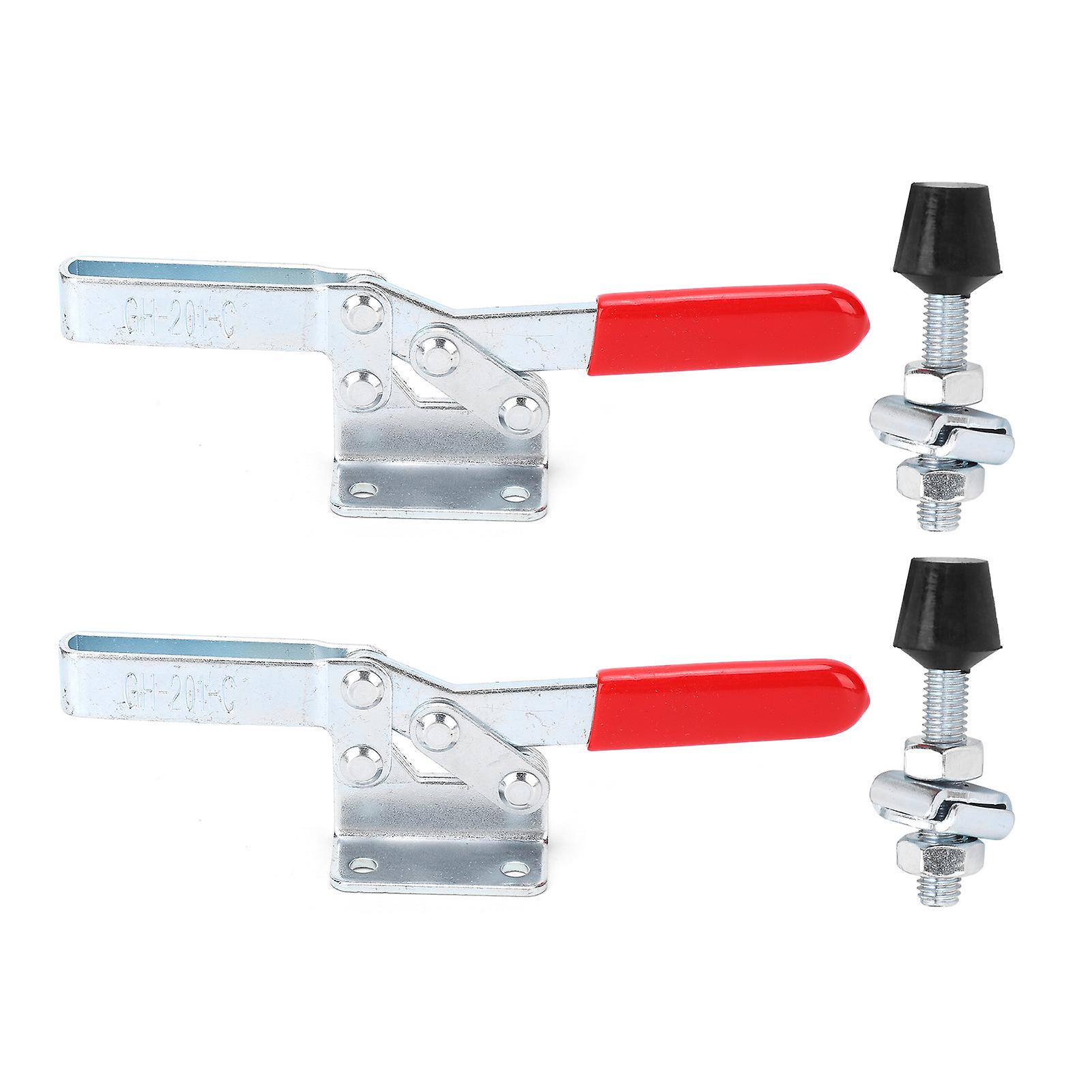 2pcs Toggle Clamp Anti-rust Alloy Steel Quick Release Hold Down Hand Tool 182kg Gh201c