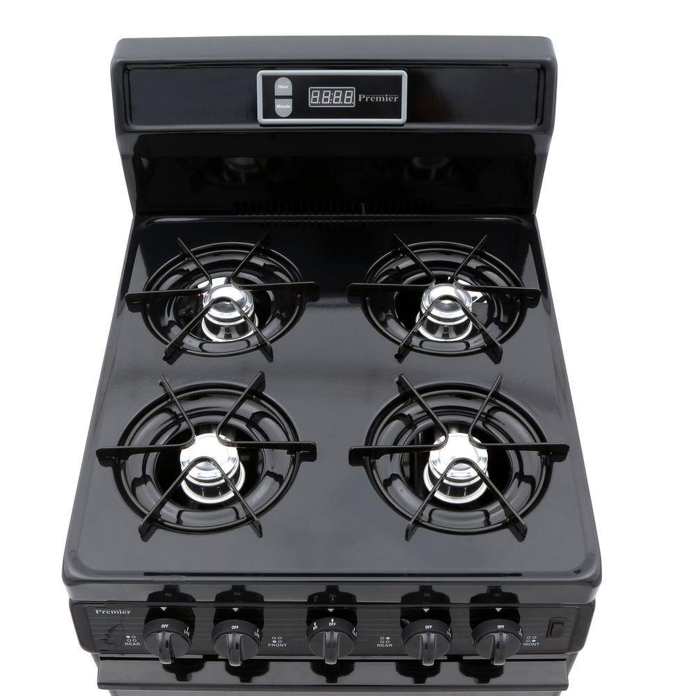 Premier 20 in. 2.42 cu. ft. Gas Range in Black SAK220BP