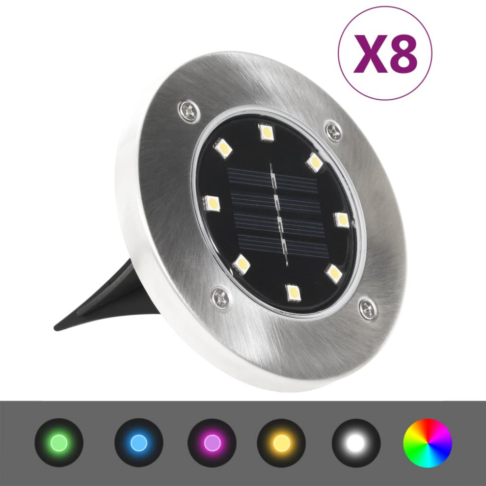 vidaXL Solar Ground Light LED in Ground Outdoor Landscape Path Lighting 8 pcs   Transitional   Inground And Well Lights   by vidaXL LLC  Houzz