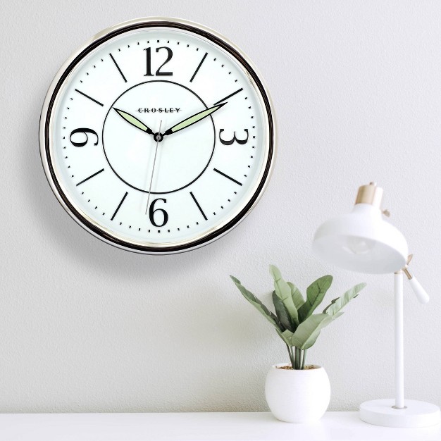 Vintage Retro Chrome Quartz Accurate Wall Clock Crosley