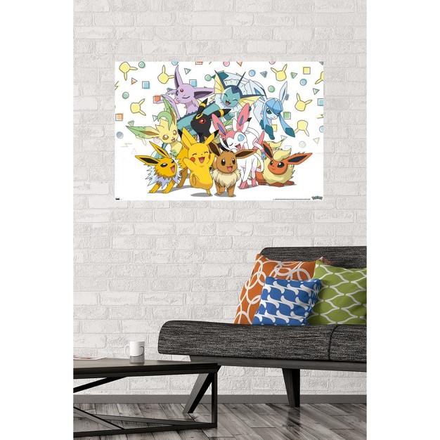 Trends International Pokemon Pikachu Eevee And Its Evolutions Unframed Wall Poster Prints