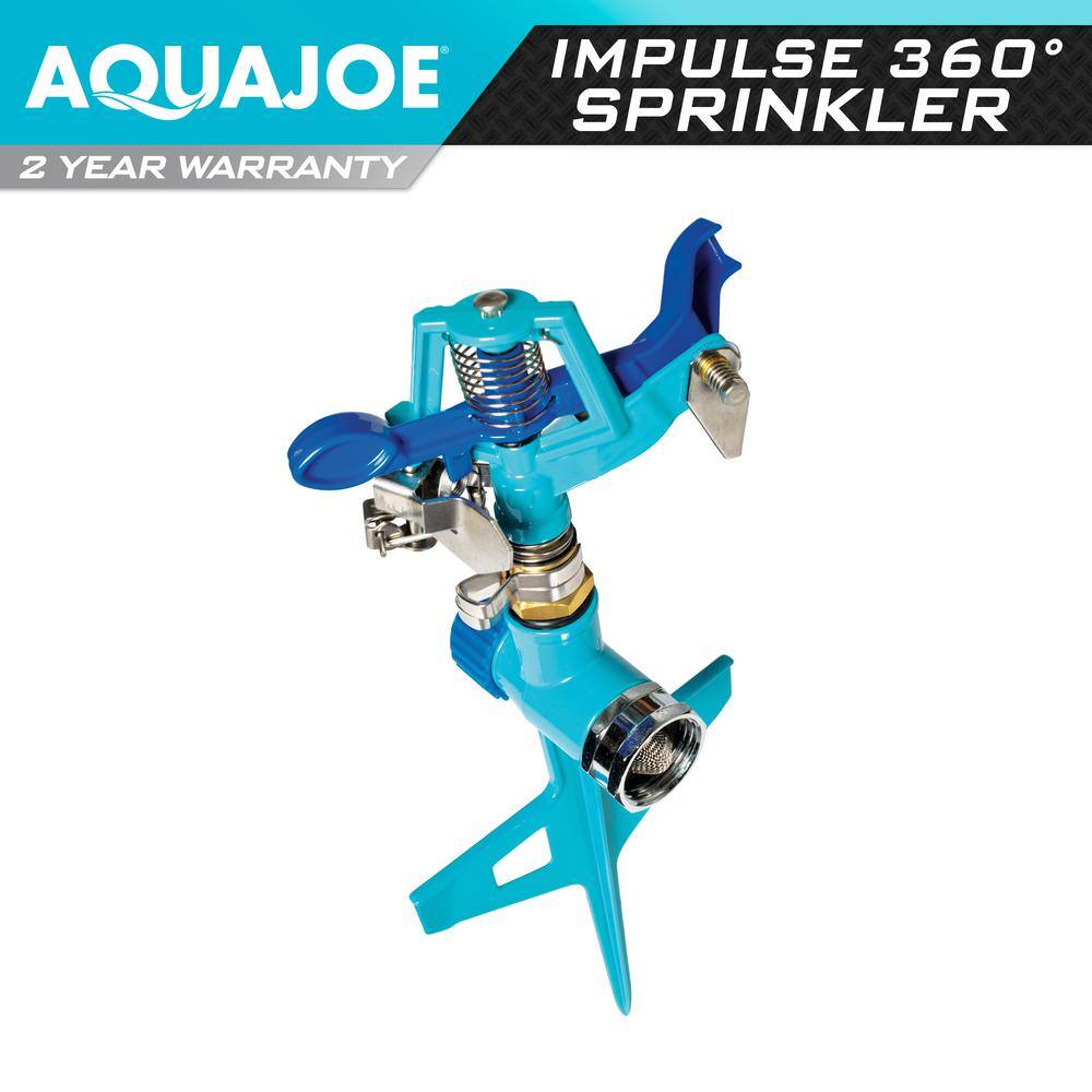 AQUA JOE 360-Degree Indestructible Zinc Impulse Sprinkler AJ-ISSS