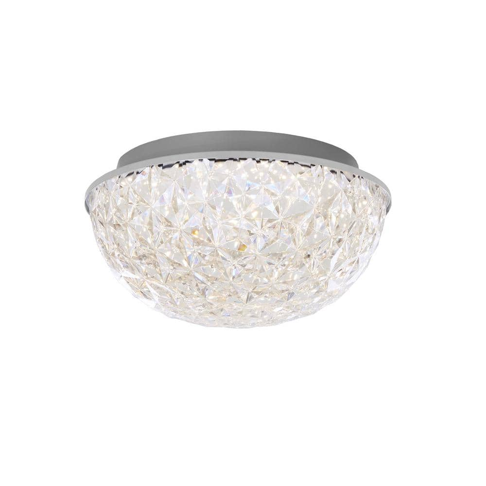 Home Decorators Collection Ellis Place 12.25 in. Chrome LED Round Flush Mount Modern Ceiling Light HD4971A