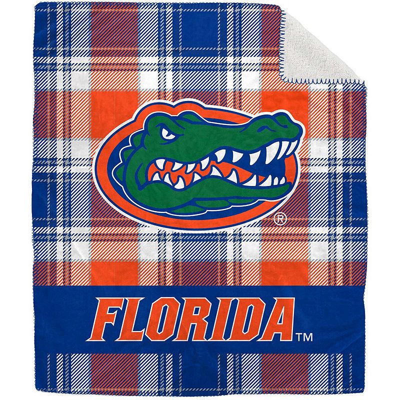 Pegasus Florida Gators 50 x 60 Plaid Flannel Sherpa Plush Blanket