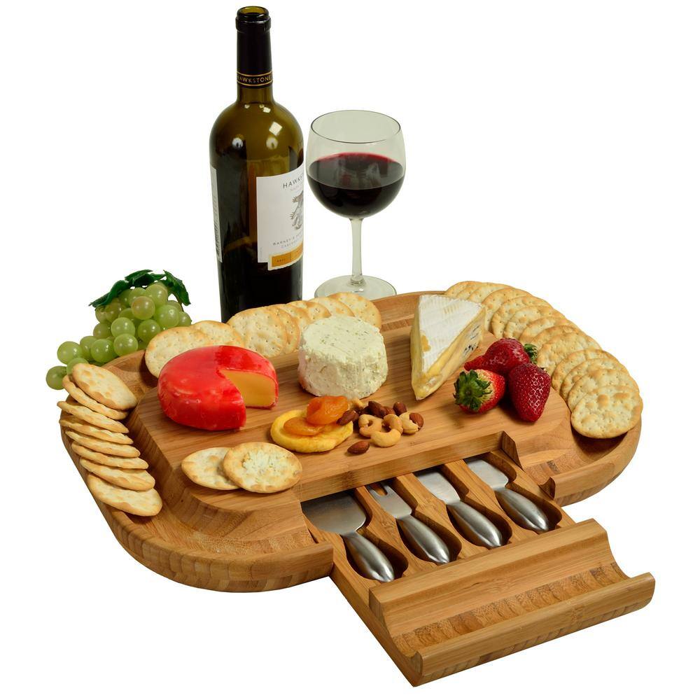 Malvern Deluxe Bamboo Cheese Board Set with 4 Tools CB39