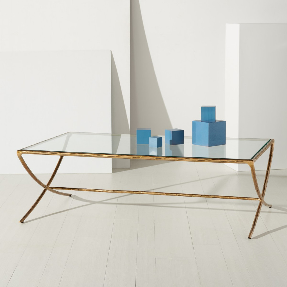 Safavieh Couture Debbie Rectangle Metal Coffee Table   Contemporary   Coffee Tables   by Safavieh  Houzz