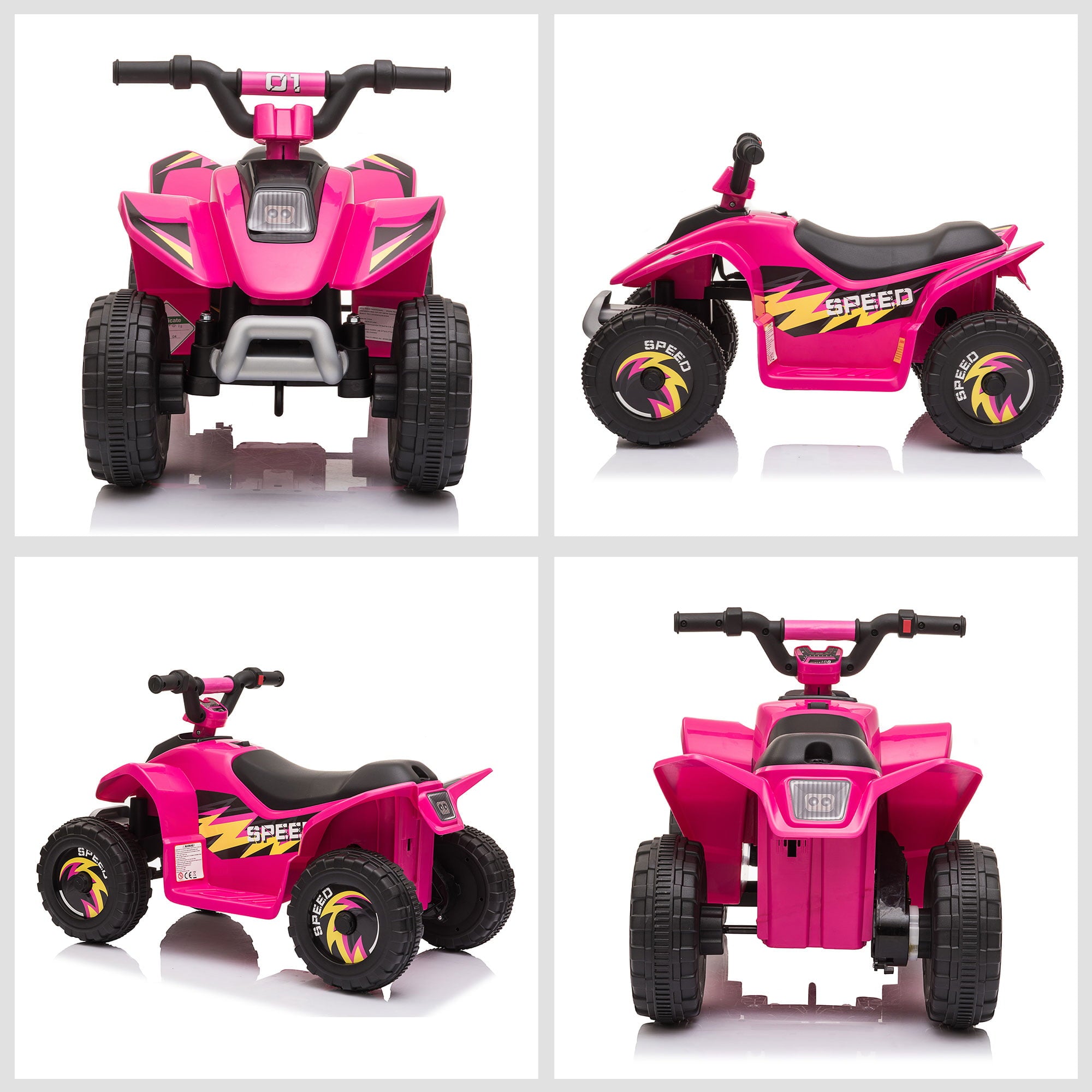 Aosom 6V Kids Electric Ride on Car with Big Wheels 3-5 Years Old Pink