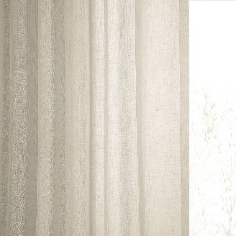 EFF Solid Faux Linen Sheer Window Curtain