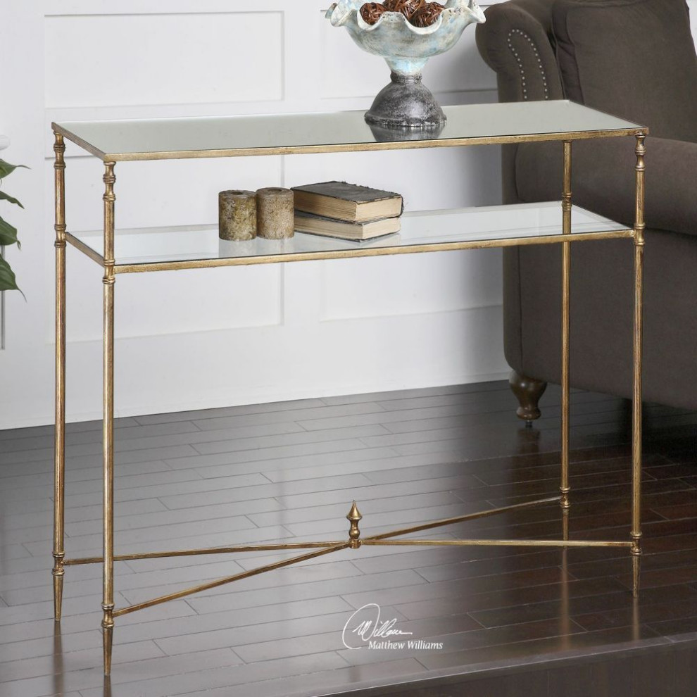 Uttermost Henzler 45 x 33 quotMirrored Glass Console Table   Traditional   Console Tables   by 1STOPlighting  Houzz