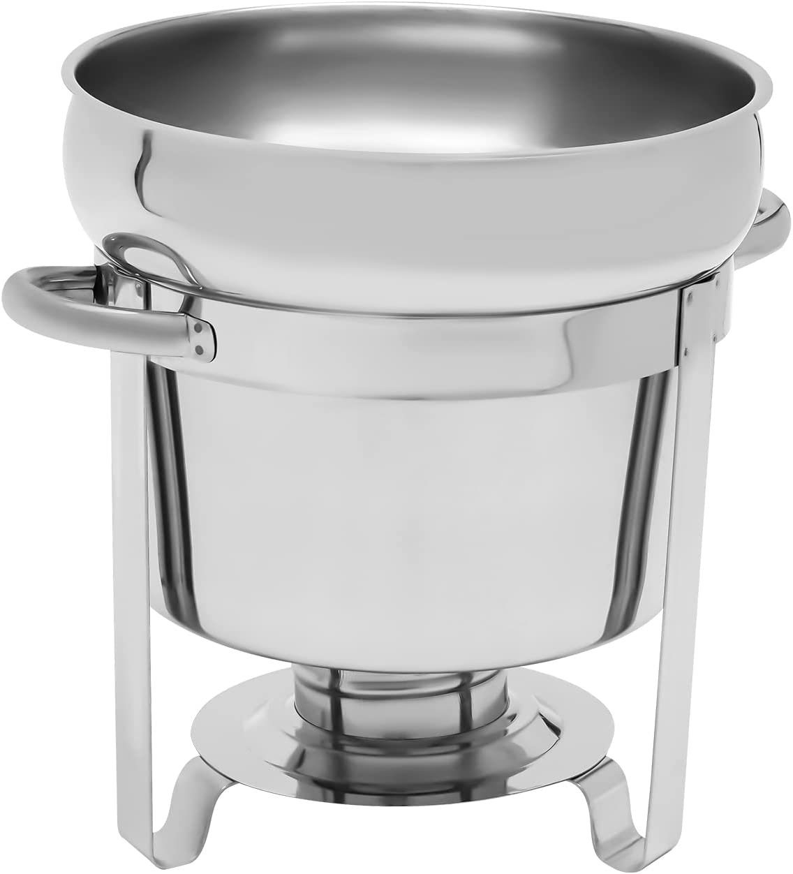 Miumaeov 9.9 Qt Round Stainless Steel Soup Chafer Catering Chafing Dish 11L Deep Food Pot