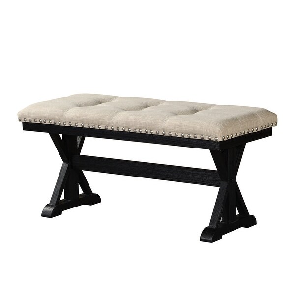 Best Quality Furniture Linen Dining Bench with Nailhead Trim