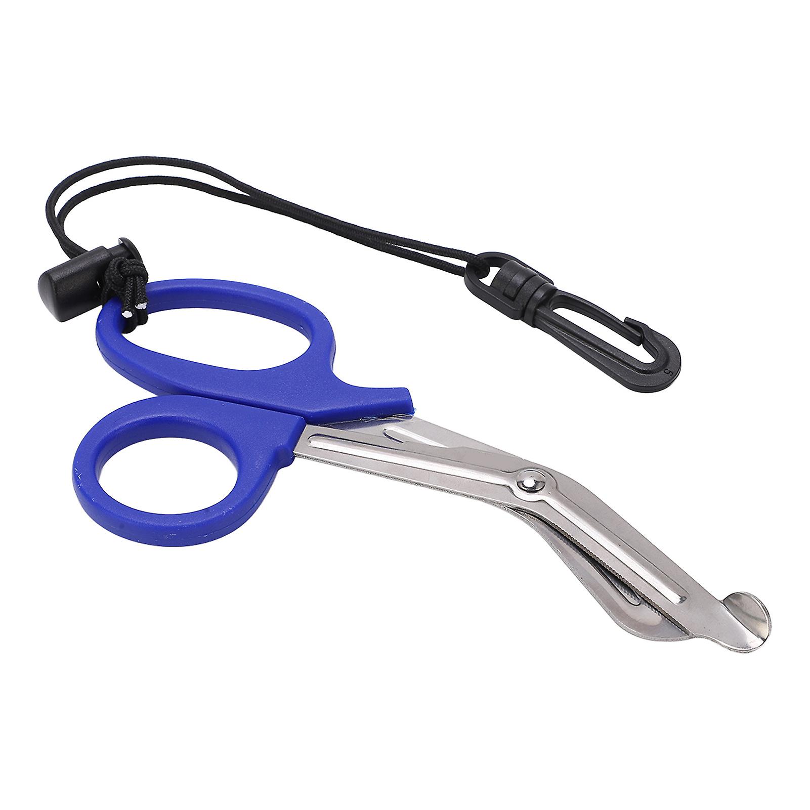 Dive Shears Safety Scuba Diving Scissors Stainless Steel Scuba Diver Shears With Lanyard And Buckleblue