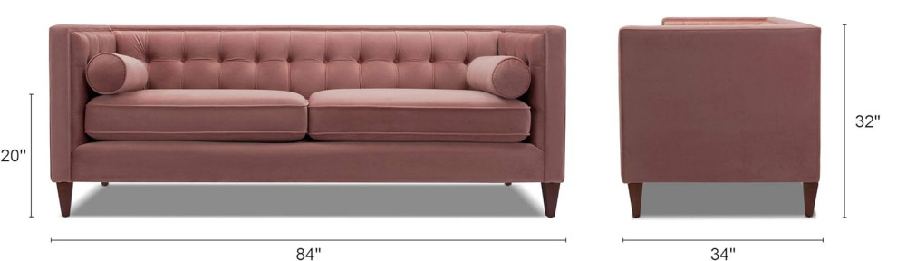 Retro Sofa  Hardwood Frame With Square Silhouette   Midcentury   Sofas   by Decor Love  Houzz