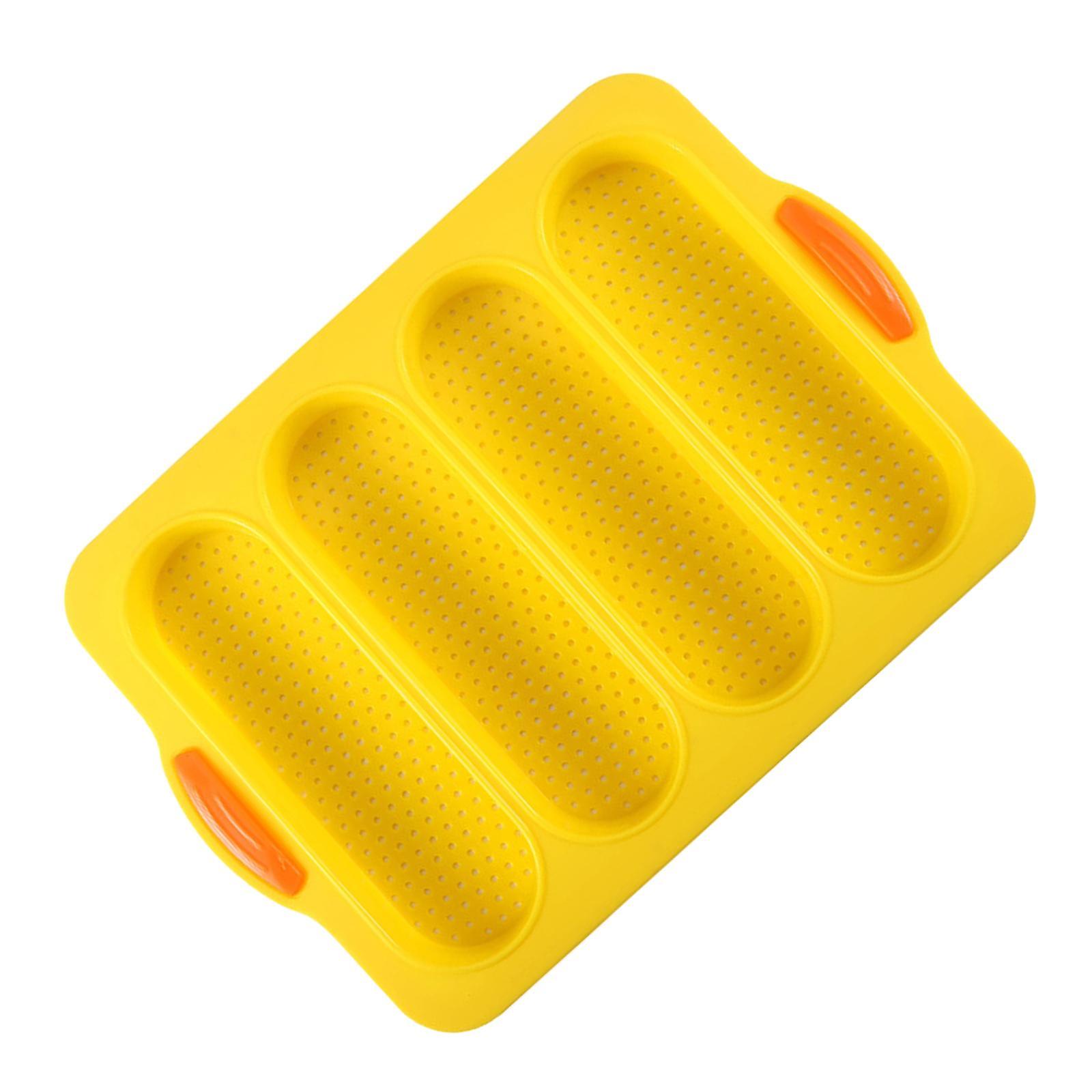Silicone Baking Maker Tray Diy Soap Making Trays Rectangle Bread Making Tray Yellow