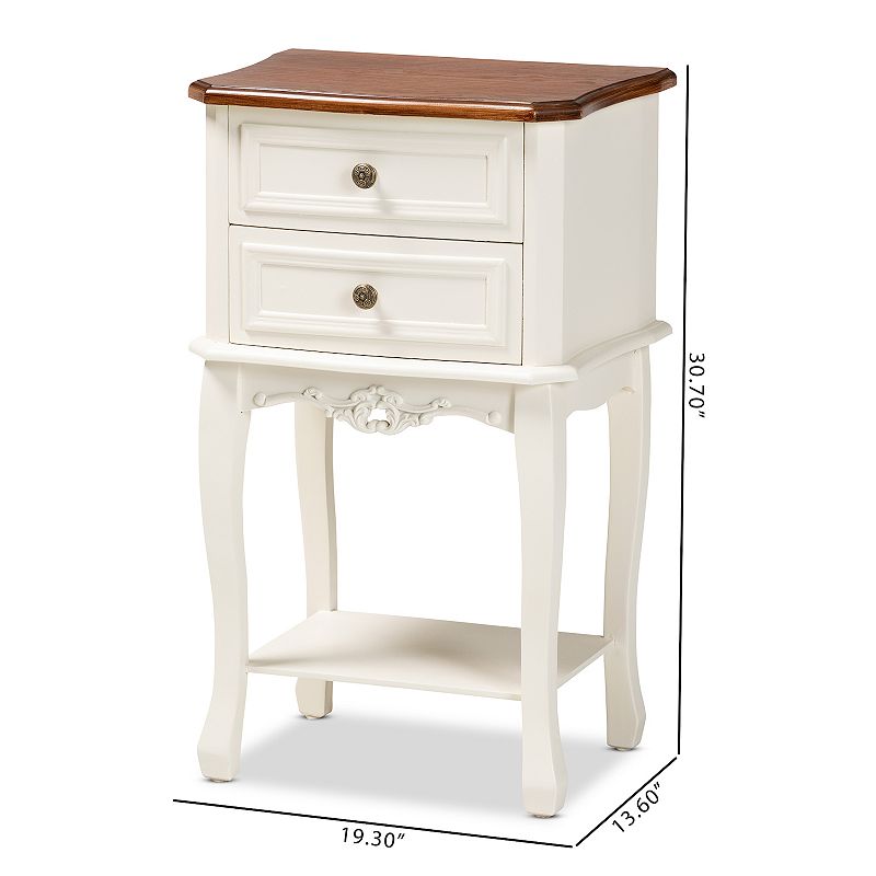 Baxton Studio Darla White Nightstand