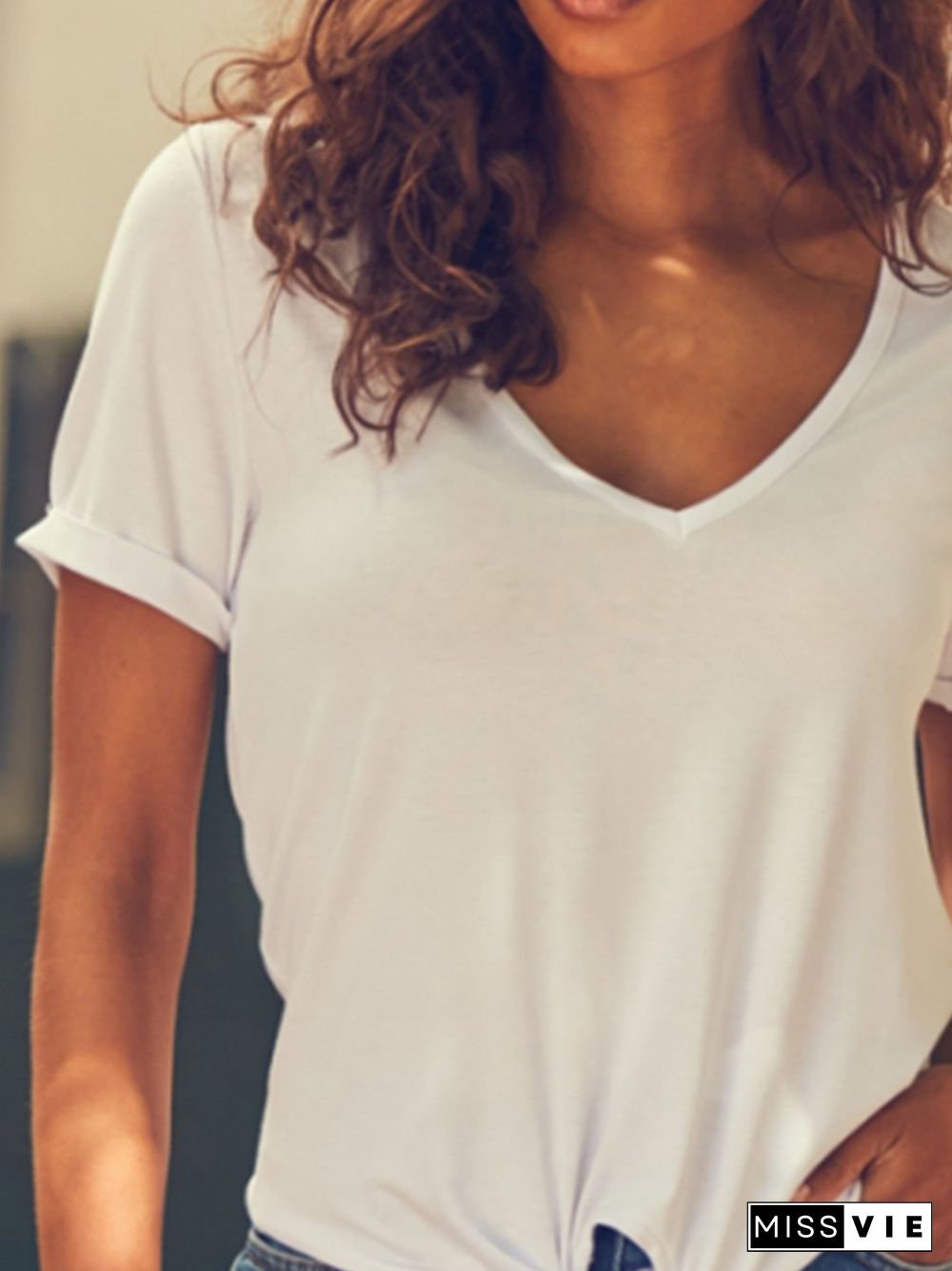 Casual V Neck T-shirt