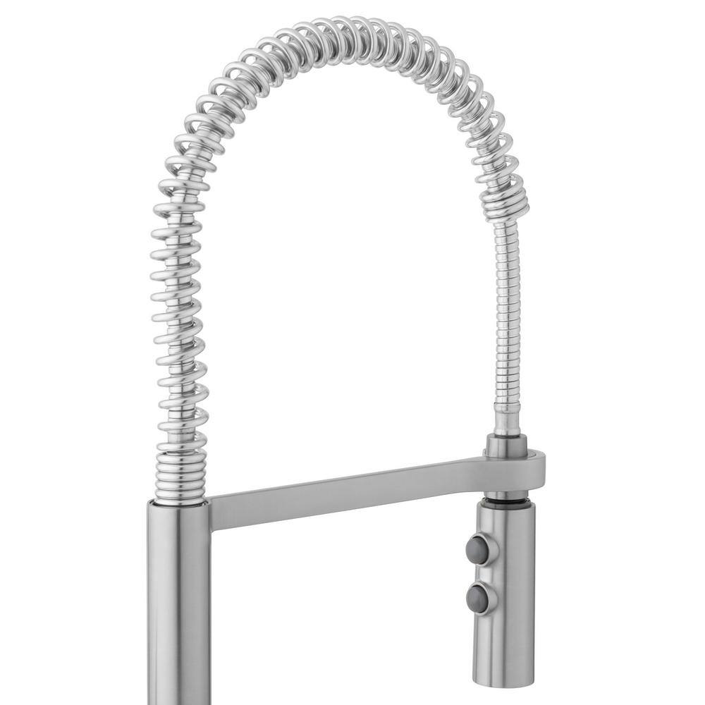 Glacier Bay Statham Single-Handle Coil Spring Neck Kitchen Faucet in Stainless Steel HD67858-0008D2