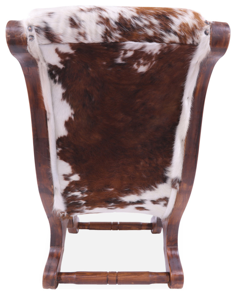 Reclaimed Wood Hair On Cowhide Handcrafted Chair C194 FC   Rustic   Armchairs And Accent Chairs   by Manhattan Rugs  Houzz