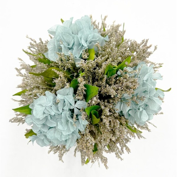 Preserved 10 Inch Decorative Hydrangea Standing Topiary Plant