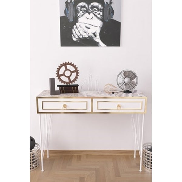 Modern 2-Drawers Sideboard Metal Legs Sideboard