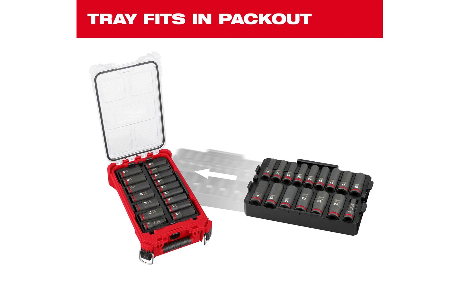 Milwaukee Tool 49-66-6818 Milwaukee PACKOUT SHOCKWAVE Impact-Duty Sockets Sets