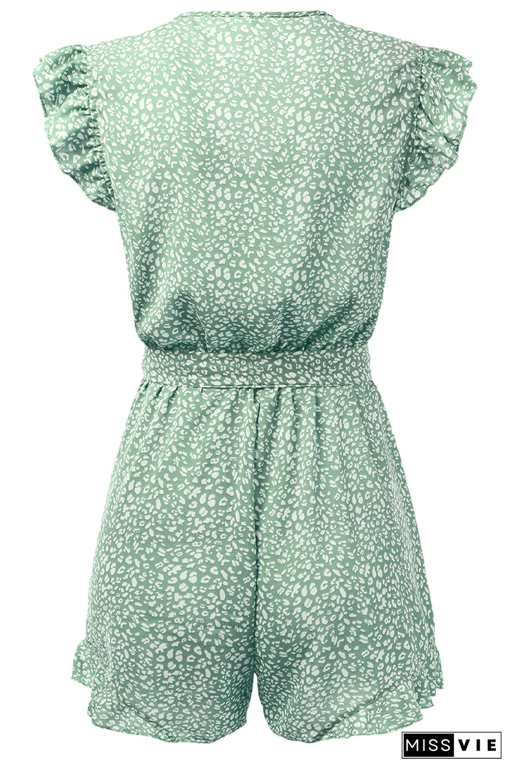 Polka Dot V-neck Ruffles Romper Wholesale