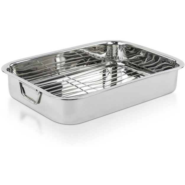 Lexi Home Stainless Steel Roasting Pan With Rack