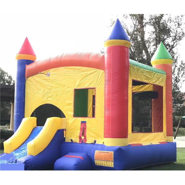 Unbranded SF-WDC13-RC Commercial Inflatable Bounce House Rainbow Wet Dry Slide 100% PVC Pool & Blower