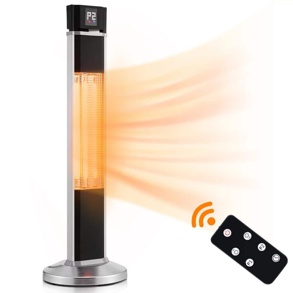 1500Watt Infrared Carbon Tech Electric Freestanding IndoorOutdoor Heater Digital Space Heater with Remote Control